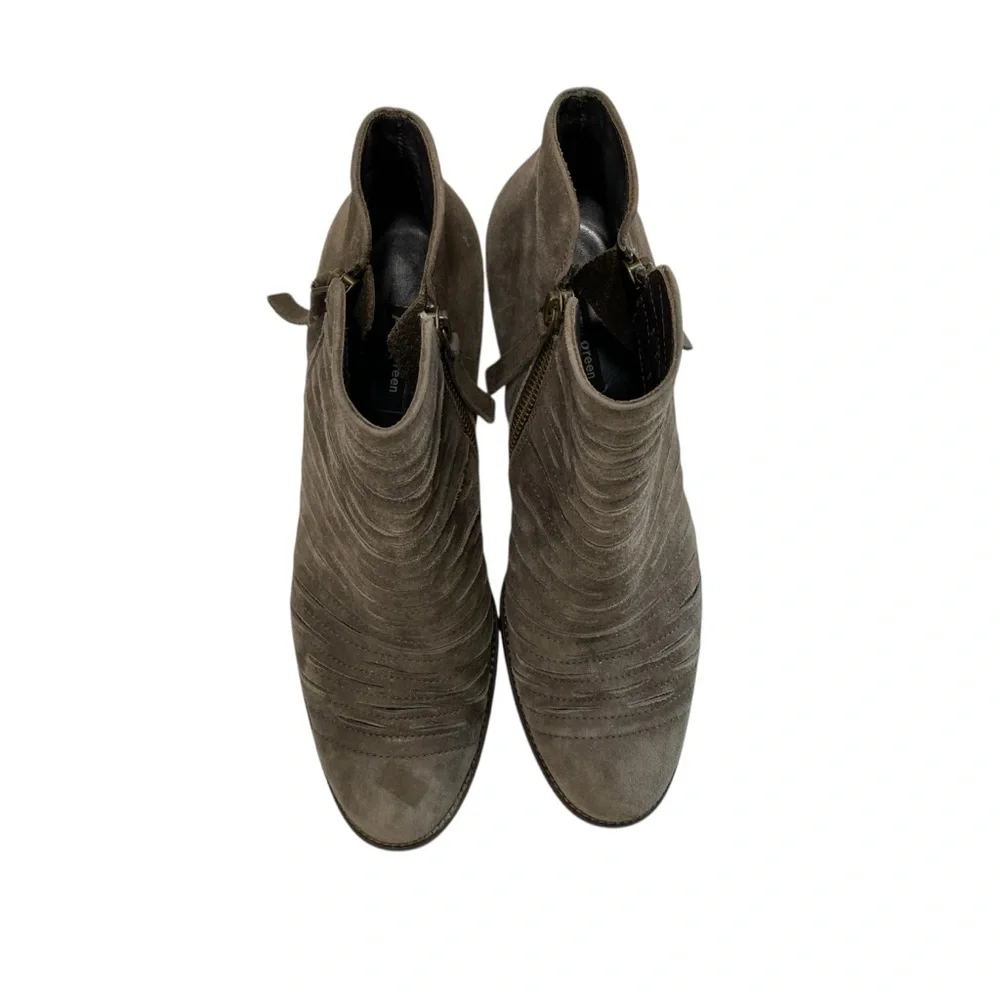 Paul Green Malibu Sliced Chunky Nobuck Leather Ankle‎ Bootie 5 Metallic Taupe